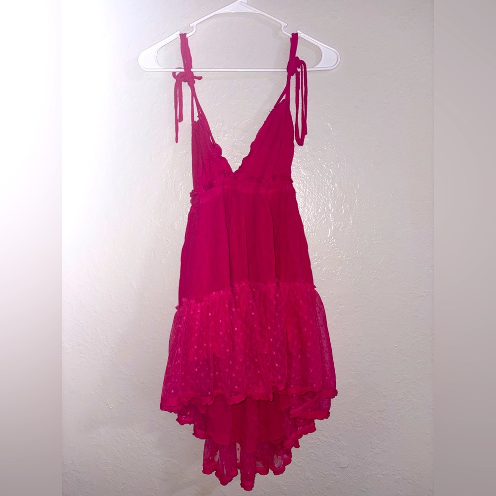 Pink dress w/ polka dots